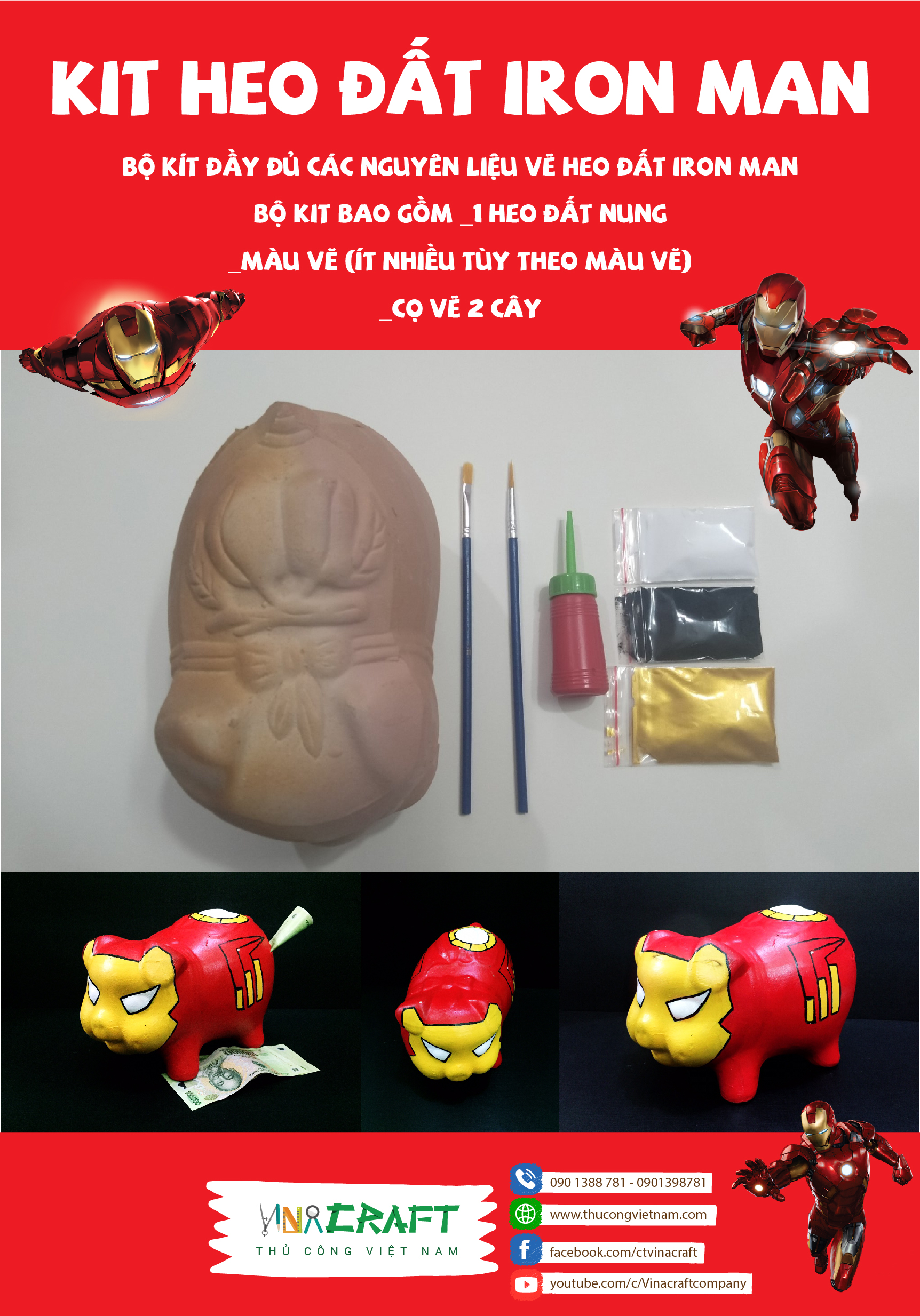 Kit heo đất Iron Man